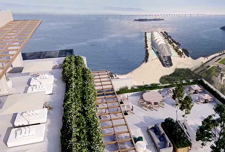 O projeto ainda prevê um mirante aberto ao público no topo do prédio com vista privilegiada da cidade do Rio de Janeiro, incluindo a Baía de Guanabara.  
