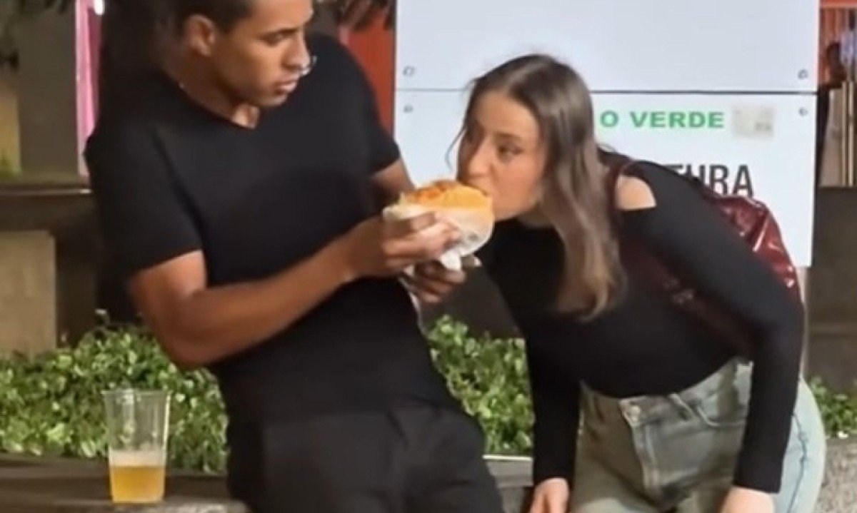 A francesa Diana Bby "roubou" não só o lanche na noite do experimento social em BH -  (crédito: Reprodução TIKTok)