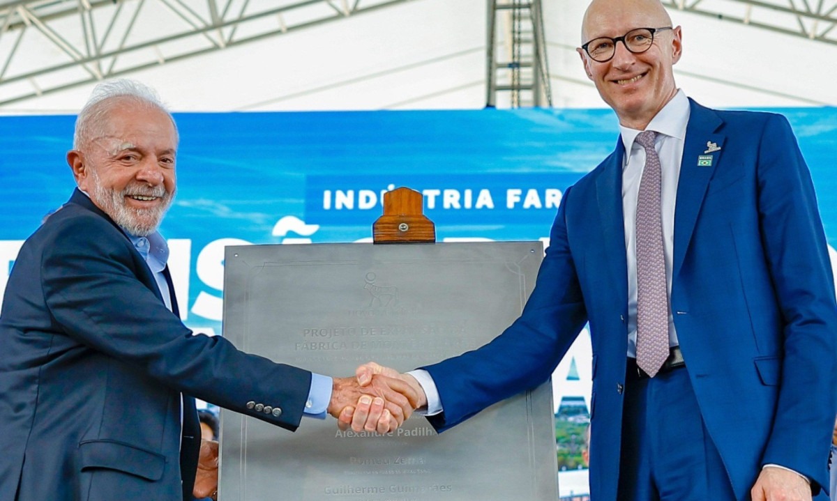 O presidente da Rep&uacute;blica, Luiz In&aacute;cio Lula da Silva, durante visita e cerim&ocirc;nia de an&uacute;ncio da expans&atilde;o da f&aacute;brica da Novo Nordisk, em Montes Claros -  (crédito: Ricardo Stuckert / PR)