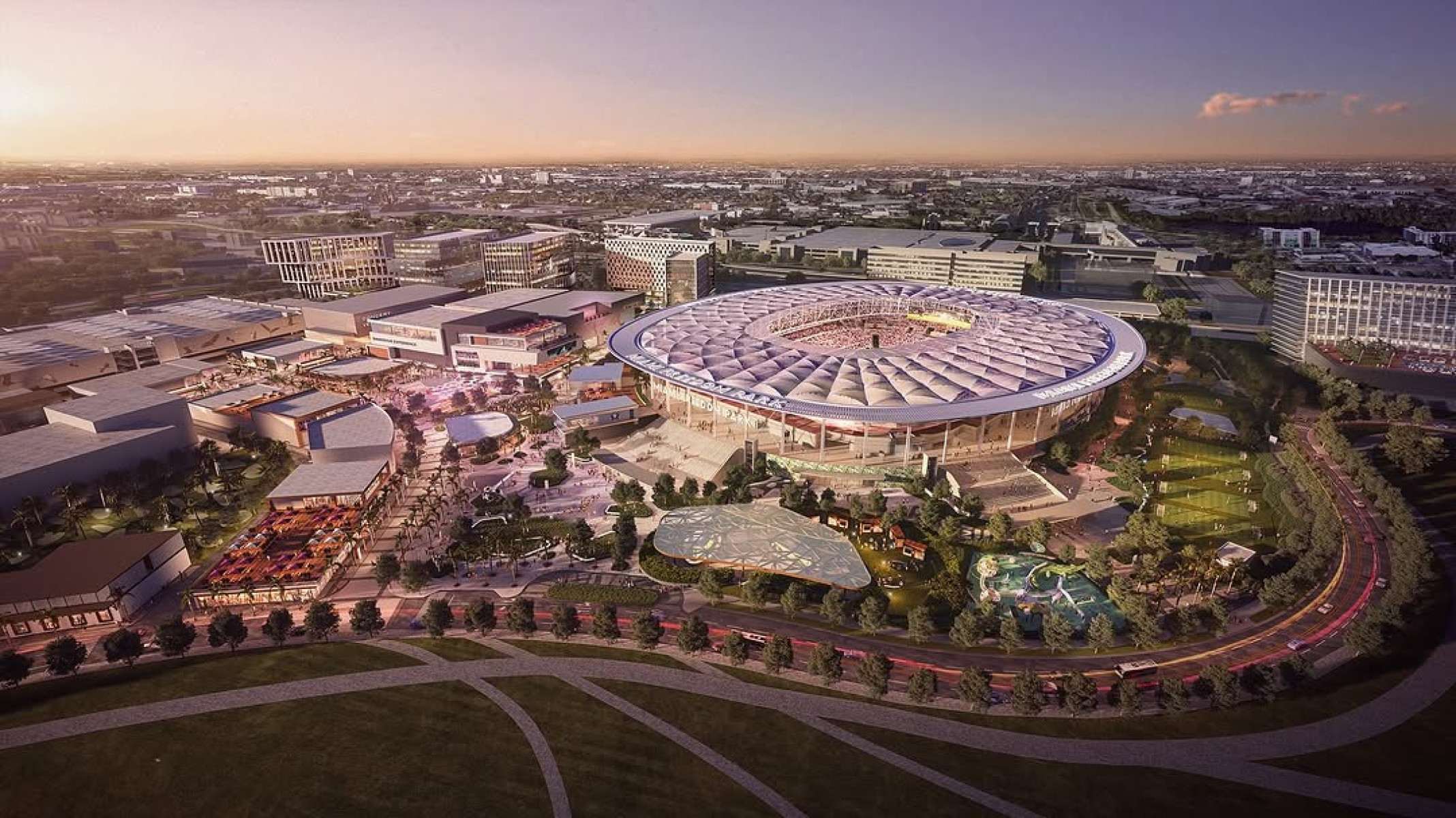Previsão de como vai ficar o novo estádio do Inter Miami-Foto: Divulgação