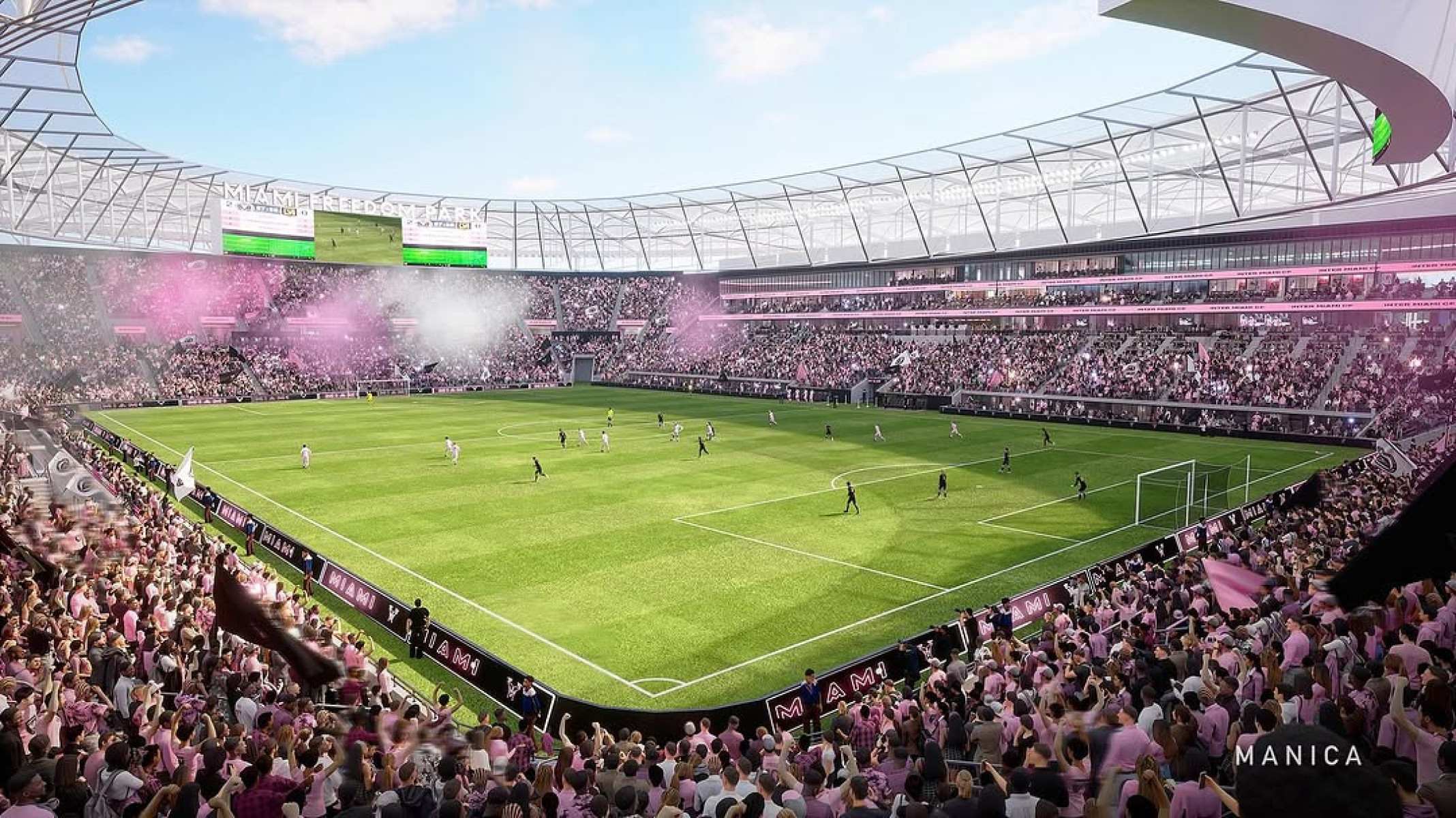 Previsão de como vai ficar o novo estádio do Inter Miami-Foto: Divulgação