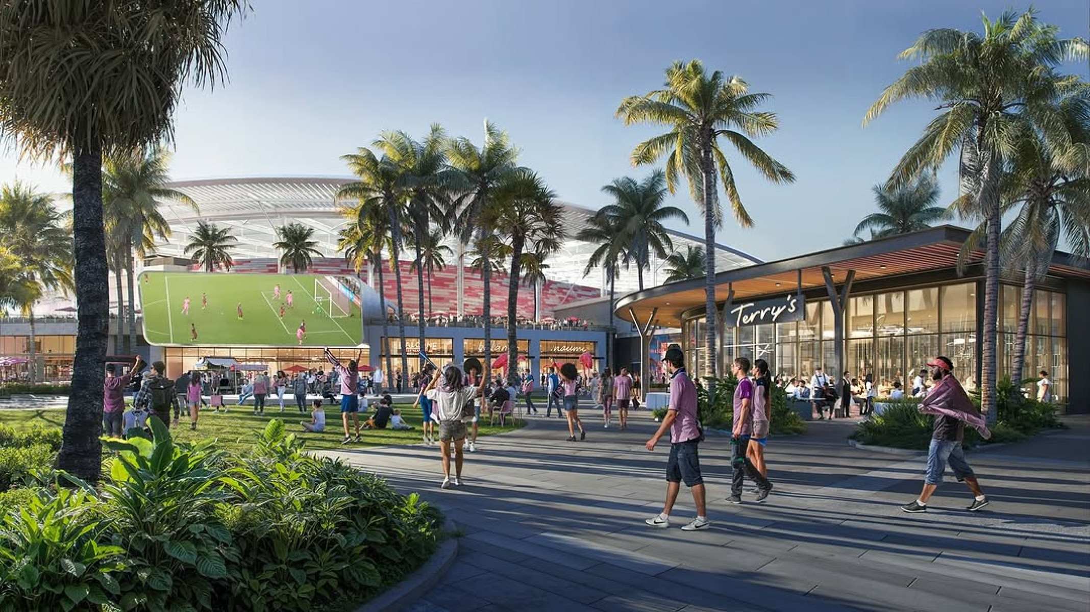 Previsão de como vai ficar o novo estádio do Inter Miami-Foto: Divulgação