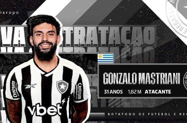 MASTRIANI - Ajudou pouco com o pivô. Mostrou pouquíssimo poder de fogo quando teve sua chance. Parece que está com os pés descalibrados. Saiu para a entrada de Rwan - NOTA 4,5 - Foto: Vitor Silva/Botafogo