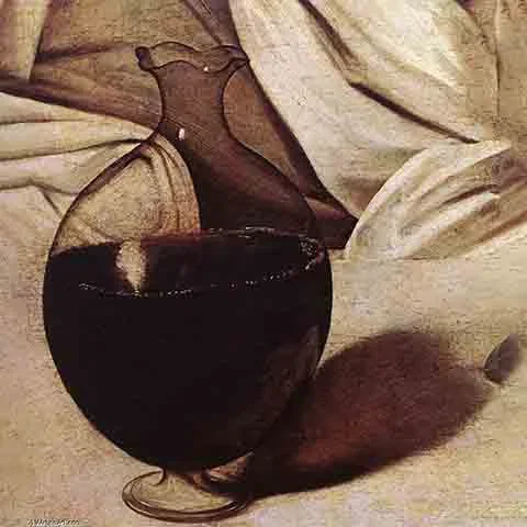 Em 2009, uma análise com reflectografia revelou um minúsculo autorretrato no reflexo de um jarro em “Baco”, que havia sido obscurecido por restaurações após sua descoberta inicial em 1922. A "selfie" distorcida reforça os temas centrais da obra, como ilusão e identidade mutável.