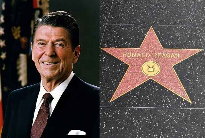 Ronald Reagan foi o primeiro presidente dos Estados Unidos a ganhar uma estrela na Calçada da Fama de Hollywood. A homenagem deve-se às suas quase três décadas de carreira como ator. 