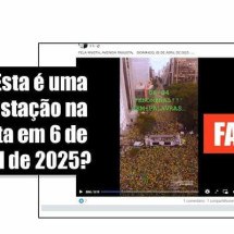 Filmagem aérea de manifestação na Avenida Paulista em 2024 circula como ato de 6 de abril de 2025 - EM - Fact Check