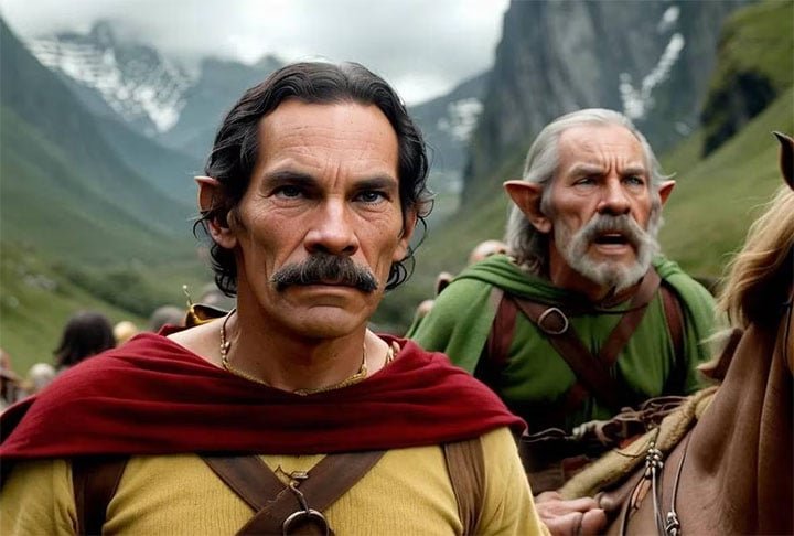 Seu Madruga em 'O Senhor dos Anéis'. Virou elfo, olha a orelhinha. 