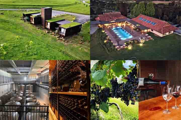 A estrutura ainda conta com a Pousada Fazenda Bom Retiro, com 18 quartos aconchegantes, lareira, piso aquecido e banheira.-Instagram @vinicolathera