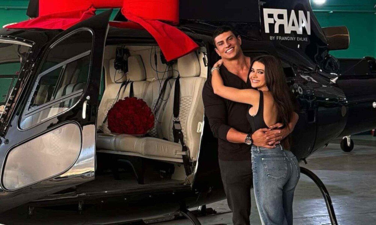 Após ganhar anel de 5,1 mi, Franciny Ehlke ganha helicóptero do noivo bilionário -  (crédito: Tupi - Pablo Oliveira)