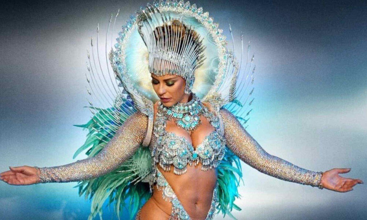 Paolla Oliveira se despede da Grande Rio com fantasia deslumbrante -  (crédito: Tupi - Pablo Oliveira)