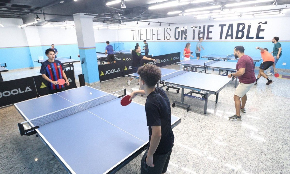 A primeira unidade da Life Pong em Belo Horizonte ja conta com mais de 100 alunos matriculados. -  (crédito: Marcos Vieira /EM/DA. Press)