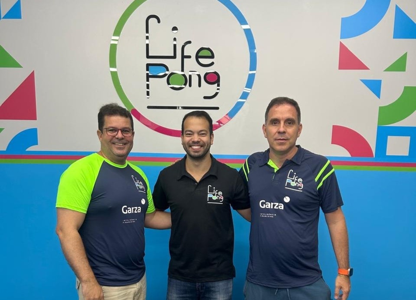 Os sócios da unidade Life Pong de Belo Horizonte Mauro Lúcio Oliveira, Henrique Narita e Eduardo Ribas