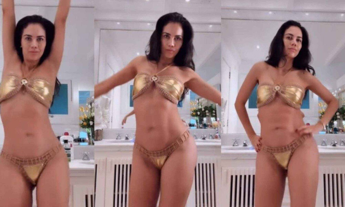 Vídeo: Longe do carnaval, Daniela Albuquerque desfila de biquíni no banheiro de casa -  (crédito: Tupi - Pablo Oliveira)