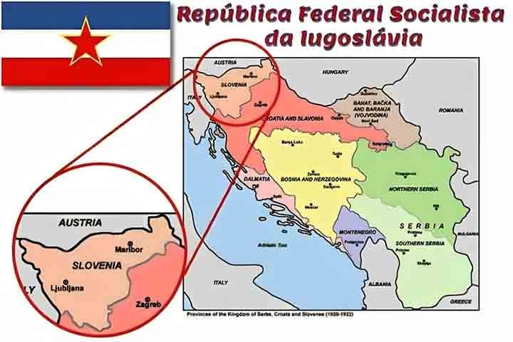 A RepÃºblica da EslovÃªnia foi uma das naÃ§Ãµes surgidas apÃ³s a dissoluÃ§Ã£o da antiga IugoslÃ¡via, nos anos 1990, juntamente com BÃ³snia e Herzegovina, CroÃ¡cia, MacedÃŽnia, Montenegro e SÃ©rvia.
