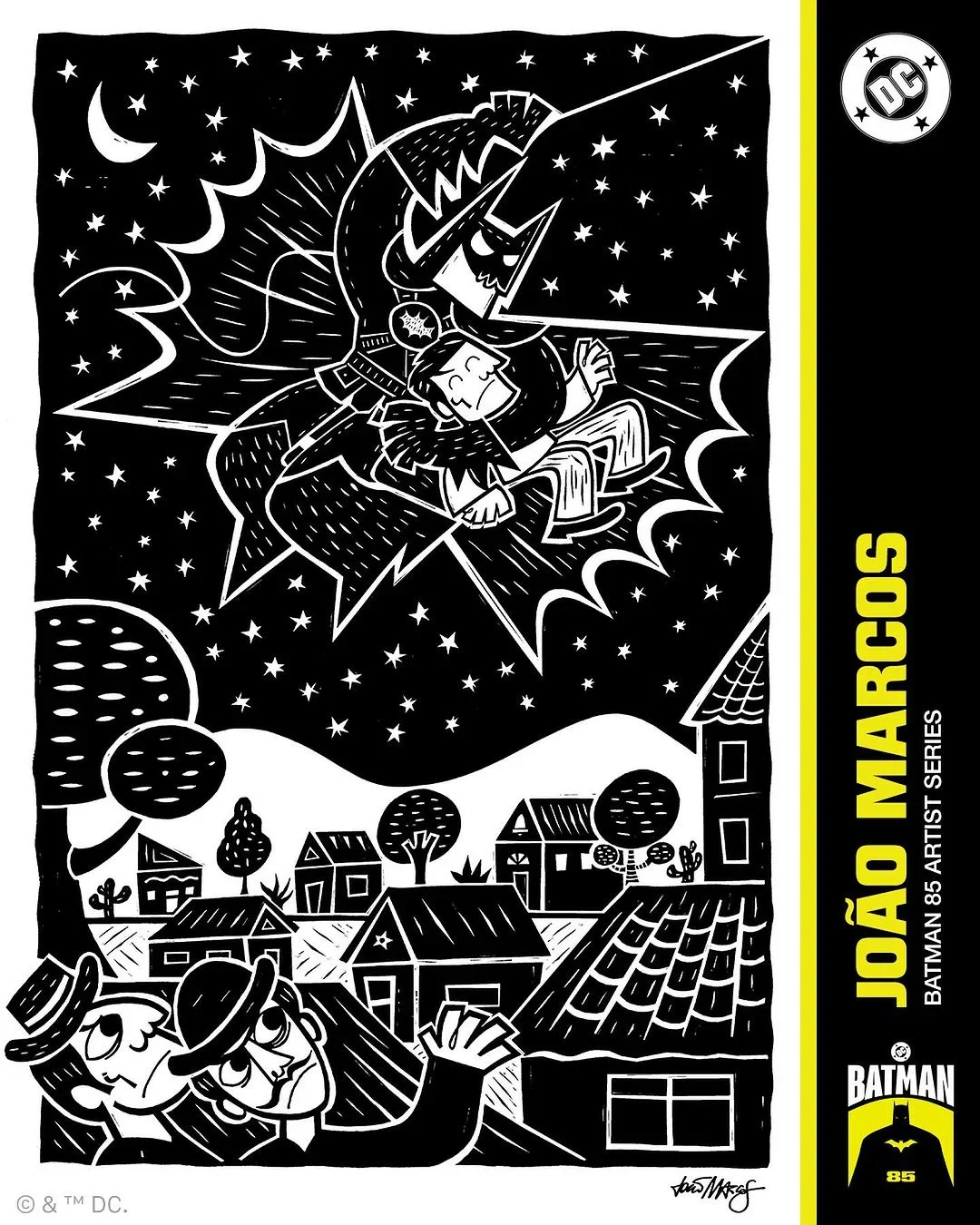 Em 2024, para celebrar os 85 anos do personagem, a DC publicou ilustrações criadas por vários artistas, inclusive uma do artista brasileiro João Marcos Mendonça (foto), que recriou a capa histórica em xilogravura (feita em matriz de madeira). 
