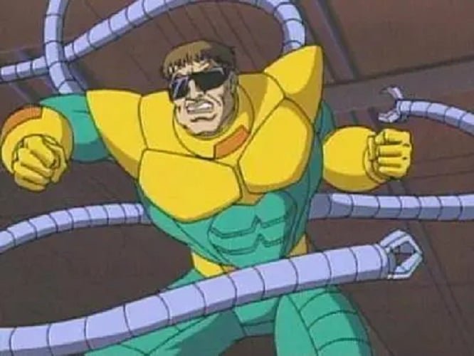 Isso porque a sua principal forma de combate é usando os seus quatro tentáculos mecânicos. Essa habilidade é muito eficiente contra o Homem-Aranha, já que o herói é extremamente ágil, porém não conseguiria ser eficiente contra o Cavaleiro de Pegasus, que tem força suficiente para destruir os tentáculos com seus golpes.