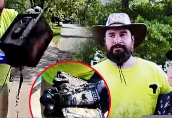 Pescaria lucrativa: Casal usa ímã na vara e "fisga" 100 mil dólares em lago - Reprodução de Youtube Canal Record TV