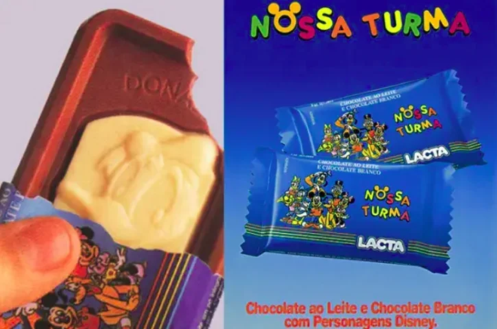 Nossa Turma, da Lacta: O Chocolate Turma da Mônica fez tanto sucesso que a Lacta lançou o "Nossa Turma" por um tempo, só que com personagens da Disney. 