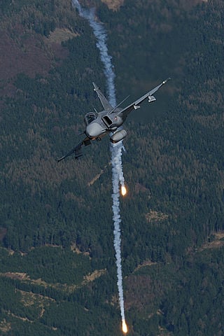 O Gripen az parte da frota de vários países, inclusive o Brasil. Tem canhão para 120 projéteis. Atinge 2.470 km/h e voa a uma altitude de 15 km.