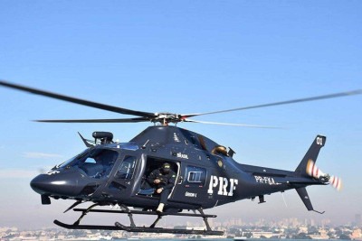 Helicóptero da PRF chega a Belo Horizonte trazendo criança com traumatismo crânio-encefálico -  (crédito: PRF)
