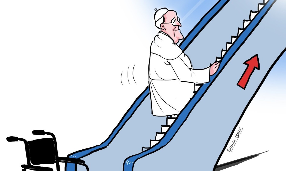 Papa Francisco morre aos 88 anos em sua residência na Casa Santa Marta, no Vaticano. - (crédito: @izanio_charges) Papa Francisco morre aos 88 anos em sua residência na Casa Santa Marta, no Vaticano. - (crédito: @izanio_charges)