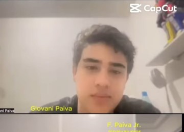 Pai e filho em simulação de entrevista -  (crédito: Reprodução/Redes Sociais)
