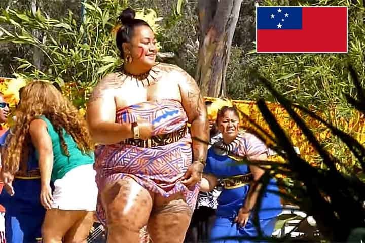 2º lugar (mulheres) - Samoa, com 86% da população com sobrepeso ou obesa. 
-Reprodução Youtube Canal Aorchid
