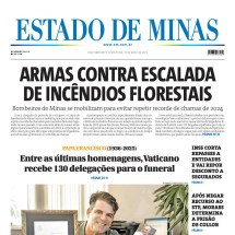 CONFIRA A CAPA DO ESTADO DE MINAS DO DIA 25/04/2025