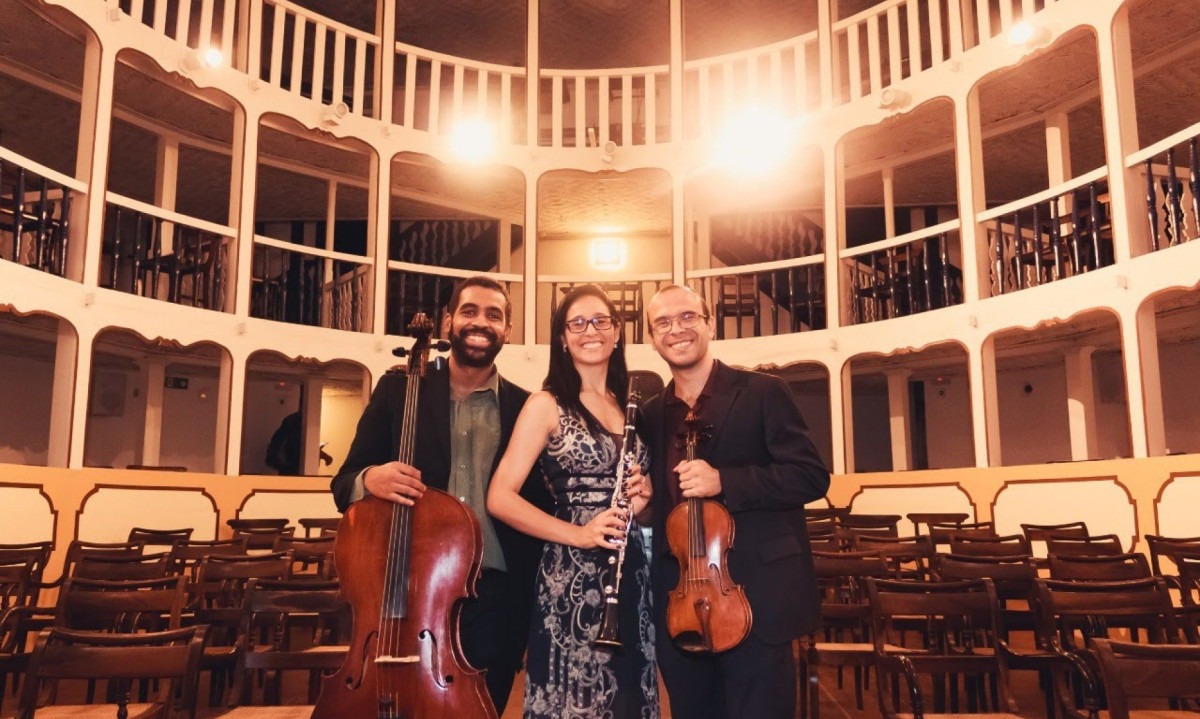 Trio Allegro, formado por Ana Carolina Umbelino, Lucas Duarte e Carlos Márcio, que participará do festival -  (crédito: Imagem: Divulgação)