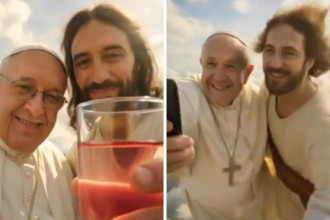 IA coloca papa Francisco e Jesus em encontro no céu