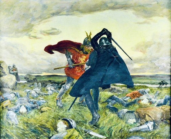 A queda de Camelot veio com a traição de Morgana, os amores proibidos entre Lancelot e a rainha Guinevere, e a rebelião de Mordred, filho bastardo de Arthur (ou, em algumas versões, seu sobrinho). 