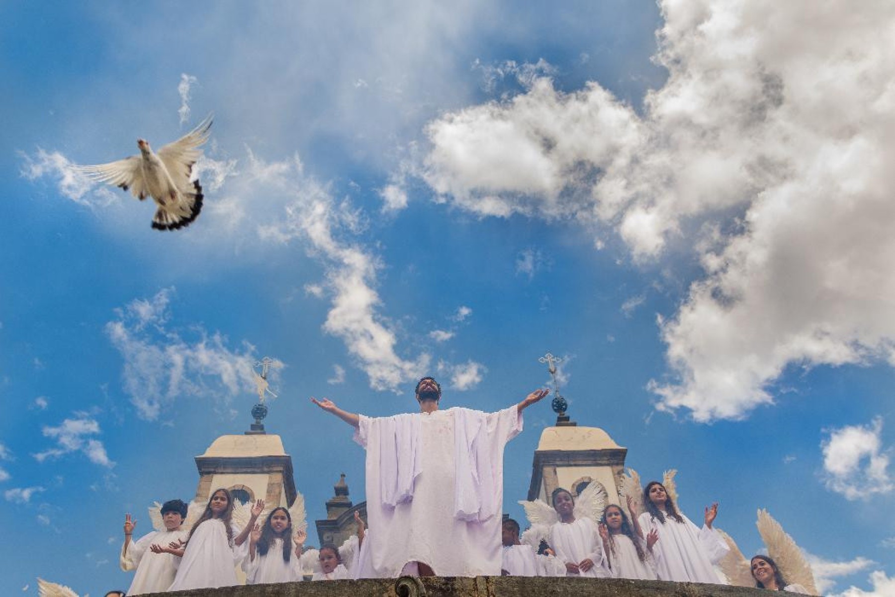 Patrimônio da Unesco, Santuário de Bom Jesus do Matosinhos, em Congonhas foi palco para a Paixão de Cristo, na semana santa -Daniel Silva/Prefeitura de Congonhas/Divulgação