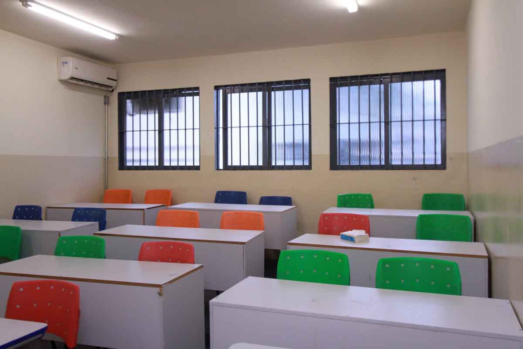sala de aula destinada aos detentos no Presídio São Joaquim de bicas II, na Grande BH