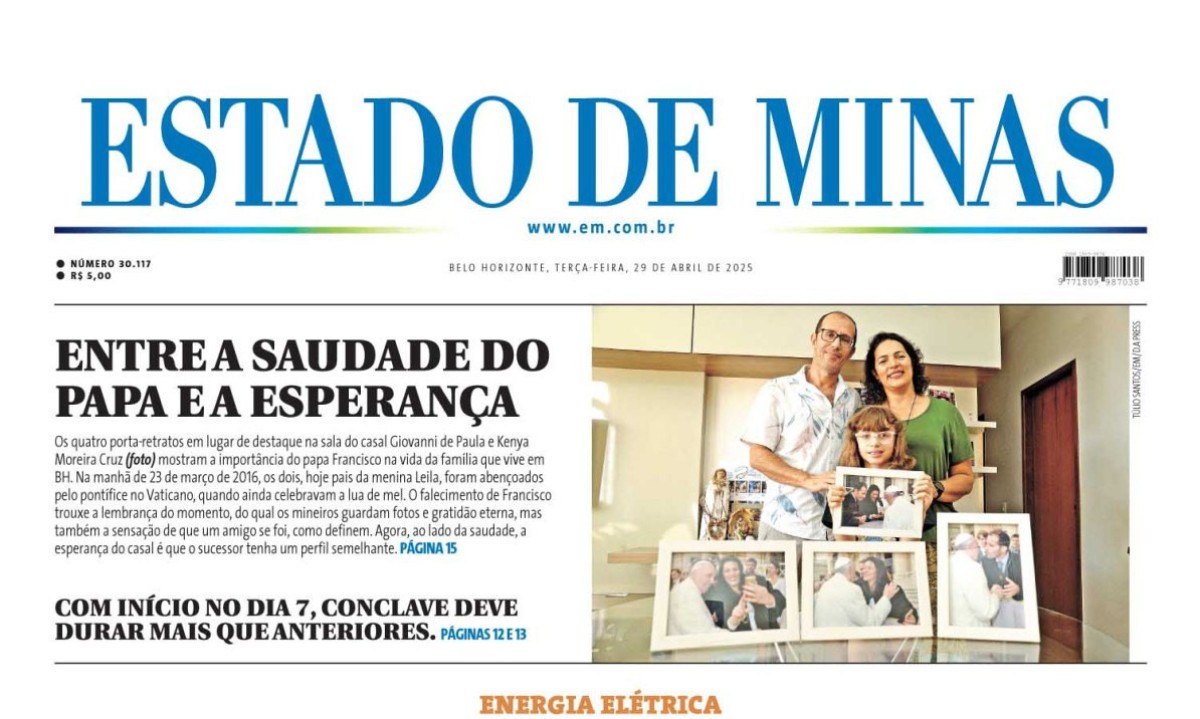 Confira a capa do Estado de Minas do dia 29/4/2025 -  (crédito: Estado de Minas)