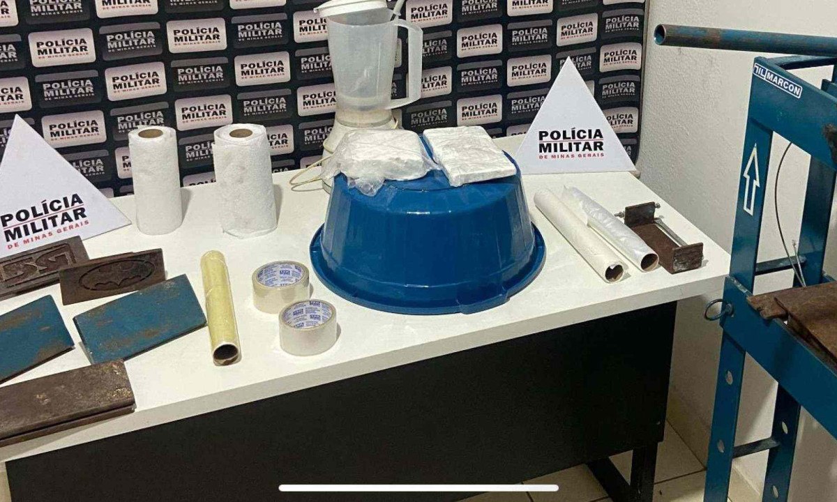 Materiais foram encontrados depois de uma investigação da PM -  (crédito: PMMG/Divulgação)