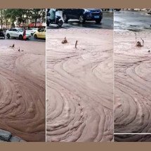 O mistério da espuma avermelhada em cidade histórica da China - Reprodução de vídeo