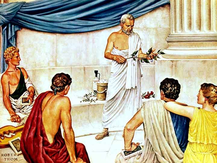 A prática da perfumaria se expandiu para outras culturas, com os gregos desempenhando um papel crucial ao tratar a arte da perfumaria de maneira mais sistemática, com autores como Teofastro, que no século IV a.C. escreveu sobre as propriedades das fragrâncias e sua aplicação.-- Reprodução do Museu do Universo da Fármácia