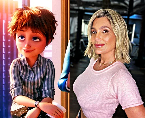 Flávia Alessandra / Evelyn Deavor - "Os incríveis 2" (2018): No filme, a personagem é apresentada como a irmã mais nova de Winston Deavor, um empresário que busca restaurar a imagem dos super-heróis na sociedade