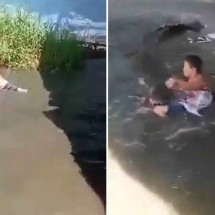 Turista abusado invade recinto de crocodilo em zoológico e toma o troco