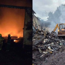 Incêndio atinge galpão de reciclados às margens da BR-381, na Grande BH