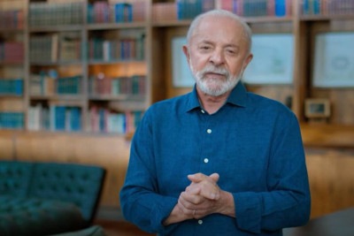 Presidente Lula durante discurso na TV para o 1º de Maio  -  (crédito: Reprodução//YouTube/ CanalGov)