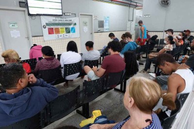 Movimento na UPA Leste: em abril, a rede municipal de BH registrou 63.217 atendimentos a pacientes com sintomas respiratórios -  (crédito:  Marcos Vieira/EM/D.A Press)