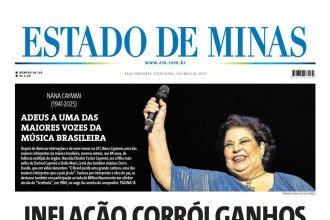 Capa impressa do Estado de Minas de 2/5/2025