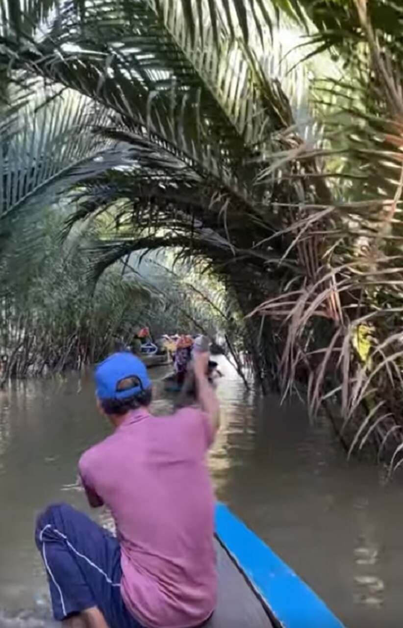 O rio Mekong, que atravessa vários países do sudeste asiático, incluindo China, Laos, Camboja e Vietnã, deságua no Mar da China Meridional, formando um vasto delta de solo fértil e repleto de canais.