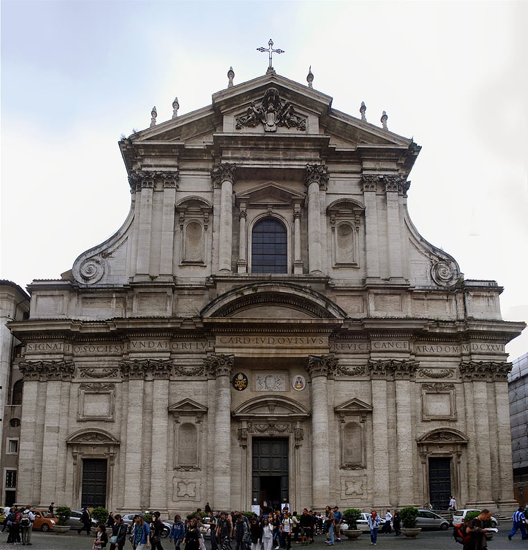 Igreja de Santo Inácio de Loyola - Roma - Dedicada ao santo fundador da Companhia de Jesus. Construída entre 1626 e 1650, funcionou inicialmente como capela anexa à Universidade Romana. -Tetrakys wikimedia commons 