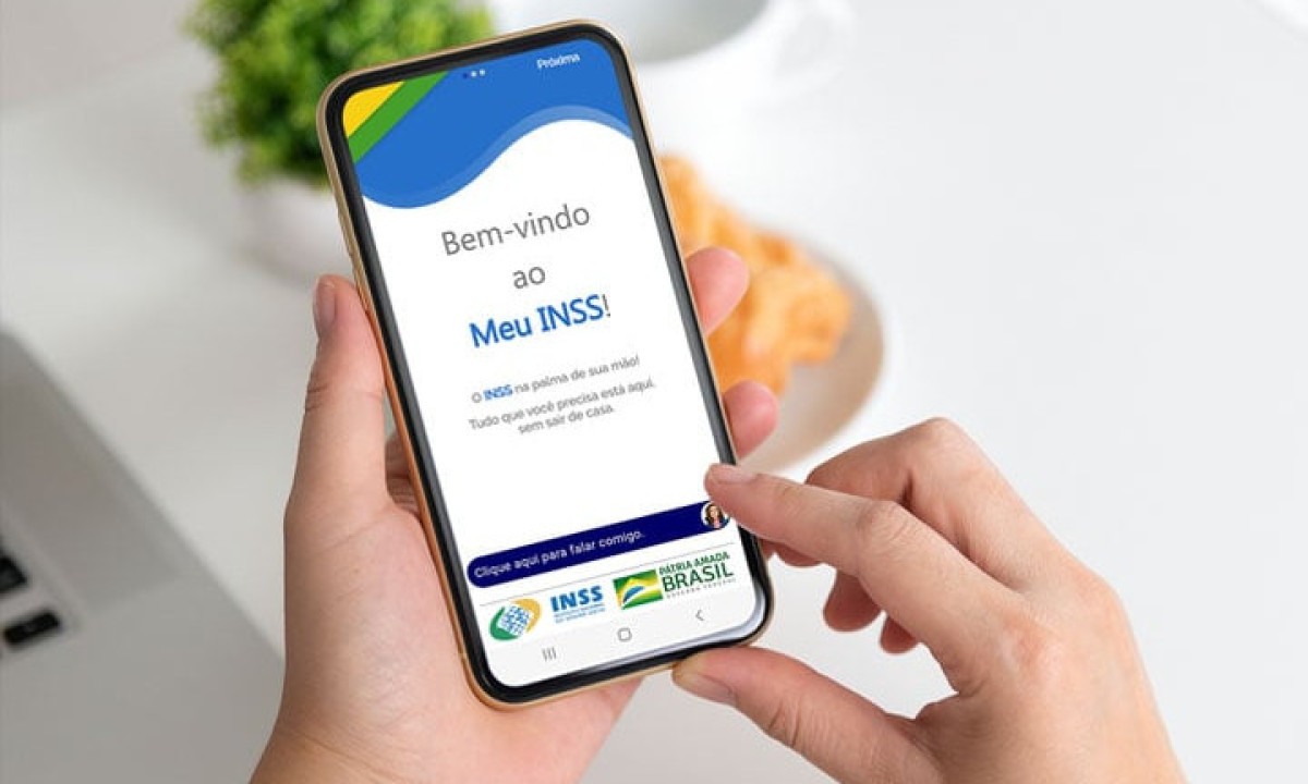 1. e a plataforma &quot;Meu INSS&quot; (app ou site) e faça  com F e senha do Gov.br.  -  (crédito: Divulgação/Gov.Br)