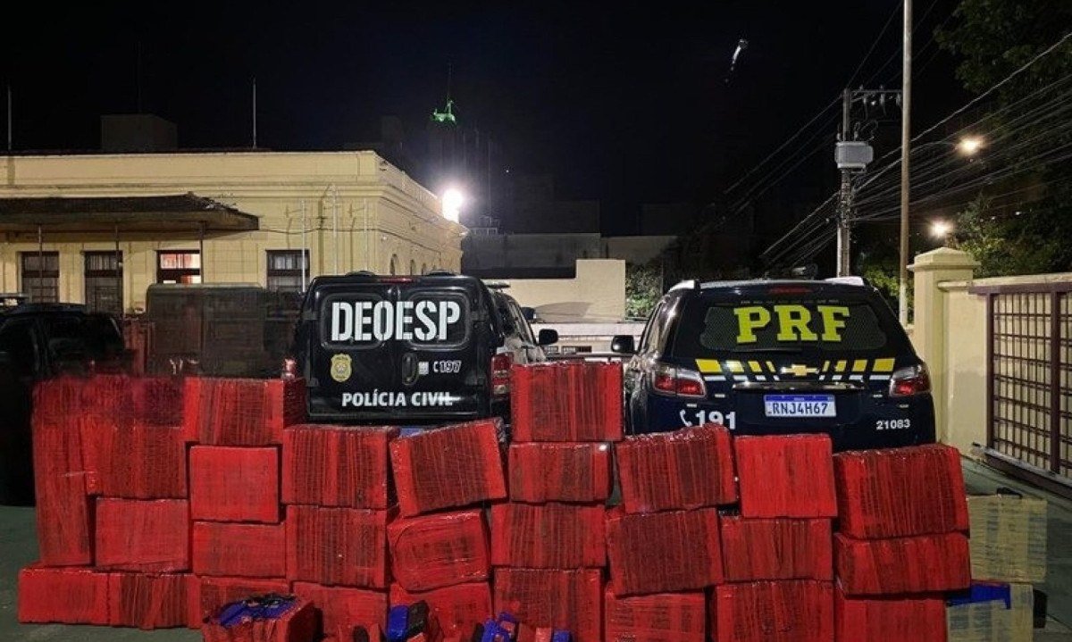 Caminhoneiro que transportava a droga foi preso -  (crédito: PRF/Divulgação)