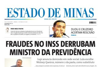 Capa impressa do Estado de Minas de 3/5/2025