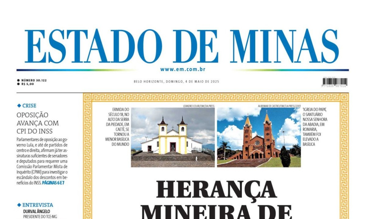 Capa impressa do Estado de Minas de 4/5/2025 -  (crédito: Estado de Minas)