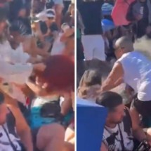 Puxão de cabelo e areia na cara: fãs brigam antes de show de Lady Gaga - Reprodução/Redes Sociais